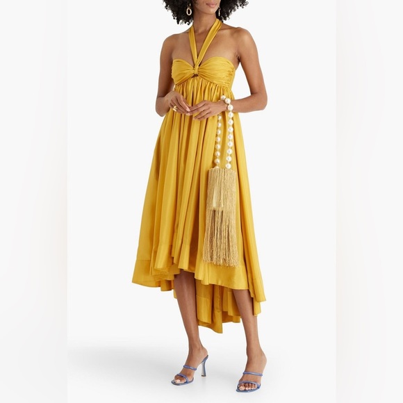 NWT | Zimmerman Dev Halter Silk Midi Dress Size US 4 - Picture 4 of 14